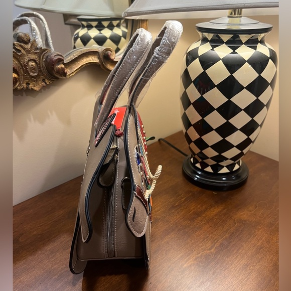 NWT Kitsch Darlings Satchel Purse w Strap Camel Animal Style - Picture 4 of 7